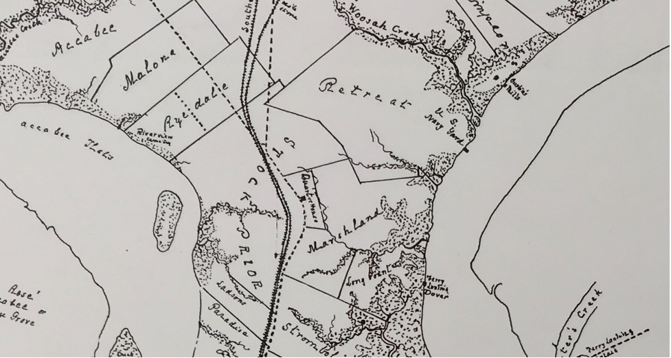 Retreat and surrounding plantations on an early twentieth century map by H.A.M. Smith.